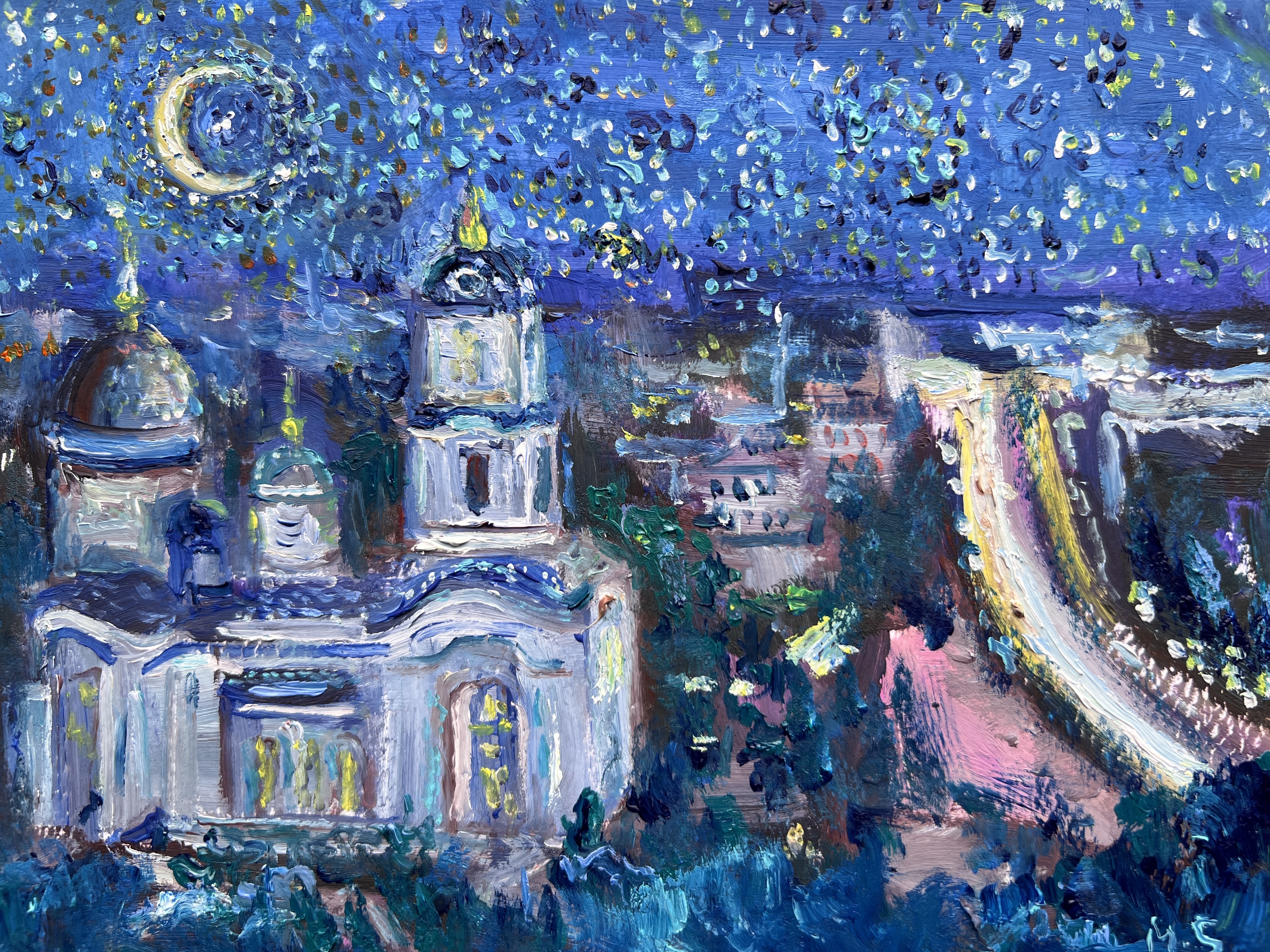 Donetsk Sleeping Handsome — original painting by Ukrainian artist Marina Stognieva, Donetsk region, Picturesque Guide to Ukraine